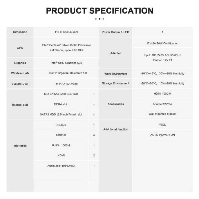 Мини-компьютер BEELINK Pentium М5500U GK mini/J5005/8G/128G/Black