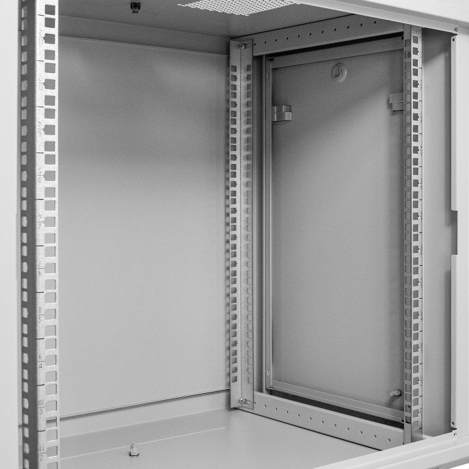 Шкаф телекоммуникационный 19" настенный 12U ExeGate EC-WM-12U.450.M.GREY (19”, 12U, 600x450x635mm (ШхГхВ), передняя дверь металл, съемные боковые панели, пыле- и влагозащита IP23, светло-серый RAL 7035) EX298615RUS