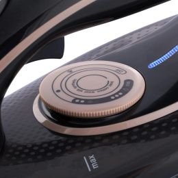 Утюг DOMFY DSC-EI901,  с паровым ударом,  3000Вт,  черный и золотистый