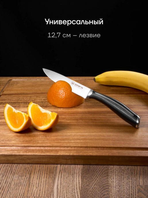 Набор ножей кухон. Polaris Stein-4SS 021983 компл.:4предм. черный подар.коробка