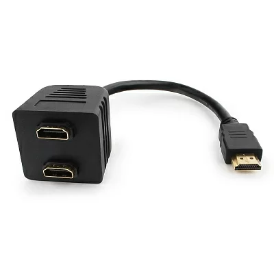 Разветвитель HDMI Cablexpert DSP-2PH4-002, HD19F/2x19F, 1 компьютер   2 монитора, пассивный, Full-HD, 3D, 1.4v