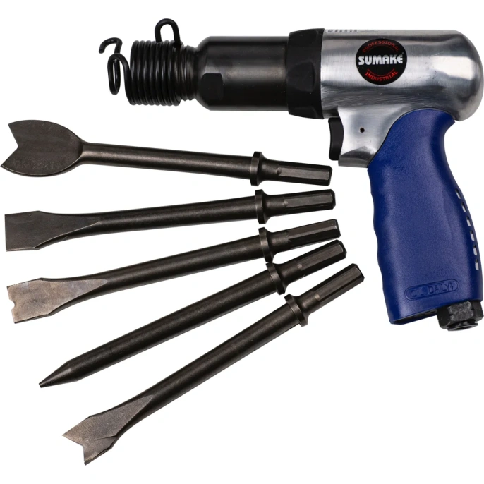 Пневмомолоток SUMAKE ST-M3009K/H + 5 зубил 170 мм 8096330