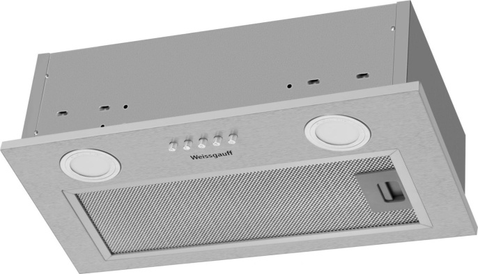 Вытяжка встраиваемая Weissgauff Box 455 Inox нержавеющая сталь управление: кнопочное 1 мотор