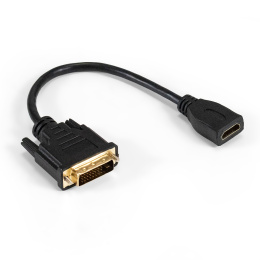 Кабель-переходник HDMI-DVI-D ExeGate EX-CC-HDMIF-DVIM (19F/25M, позолоченные контакты, 0,2м) EX294675RUS