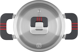 Кастрюля 1.2л Rondell Stripes RDS-1636,  нержавеющая сталь, с крышкой