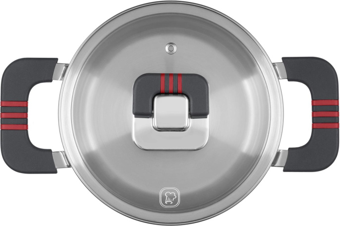 Кастрюля 1.2л Rondell Stripes RDS-1636,  нержавеющая сталь, с крышкой