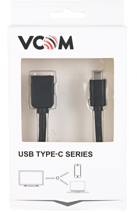 Кабель-адаптер/ Кабель-адаптер USB 3.1 Type-Cm -- USB 3.0 Af , OTG 1,5A , 5,0Gbps , 0,2m VCOM CU409