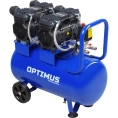 Поршневой компрессор Optimus безмасляный, малошумный, 440 л/мин, ресивер 50 литров, 3 квт (1,5+1,5 квт) hd OPT-305044