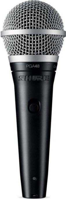 Микрофон проводной Shure PGA48-QTR-E 4.6м черный/серебристый
