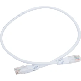 Патч-корд TWT RJ45-RJ45, 4 пары, UTP, категория 5е, 0.5 м, белый, TWT-45-45-0.5-WH