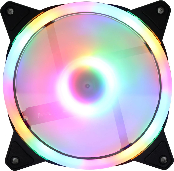 Вентилятор для корпуса GMNG GG-CF120FRGB2-PWMBK RGB 120х120x25 черный 4-pin 26дБ Ret