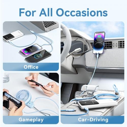 Кабель Vention 3 в 1 USB 2.0 AM/ Micro-B, USB-C, Lightning M - 1.5м. Черный 6A, шт. CTRBG