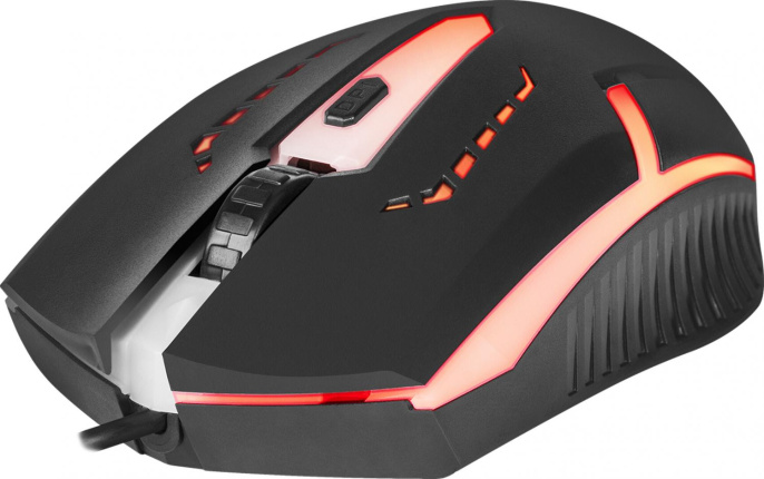 Мышь проводная Defender Hit MB-601, игровая, оптическая, USB, 1200dpi, черный [52601]