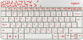 Клавиатура + мышь Logitech MK240 клав:белый/красный мышь:белый/красный USB беспроводная slim Multimedia 920-008160