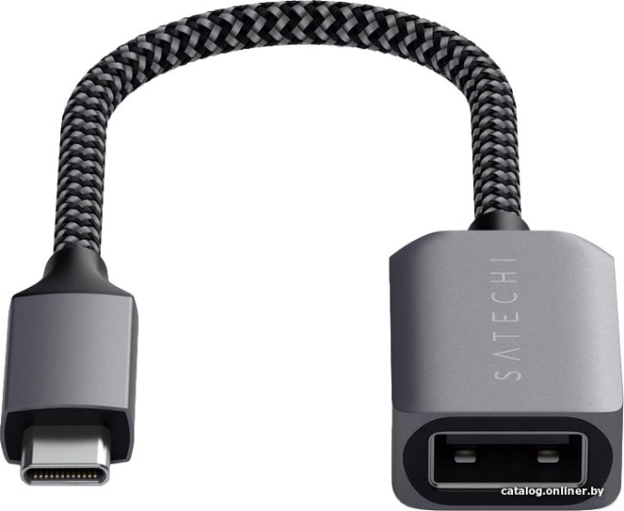 Кабель-адаптер Satechi USB-C to USB 3.0. Цвет серый космос. (ST-UCATCM)