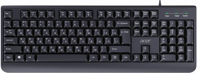 Клавиатура Acer OKW400, USB, мембранная,  черный [zl.kbdee.01c]