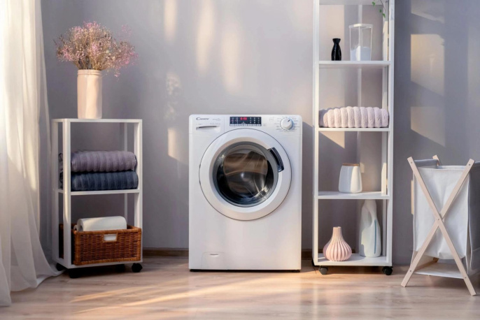 Стиральная машина узкая Candy Smart Pro CSO4 276TWM-07, с фронтальной загрузкой, 7кг, 1200об/мин, с паром, инверторная