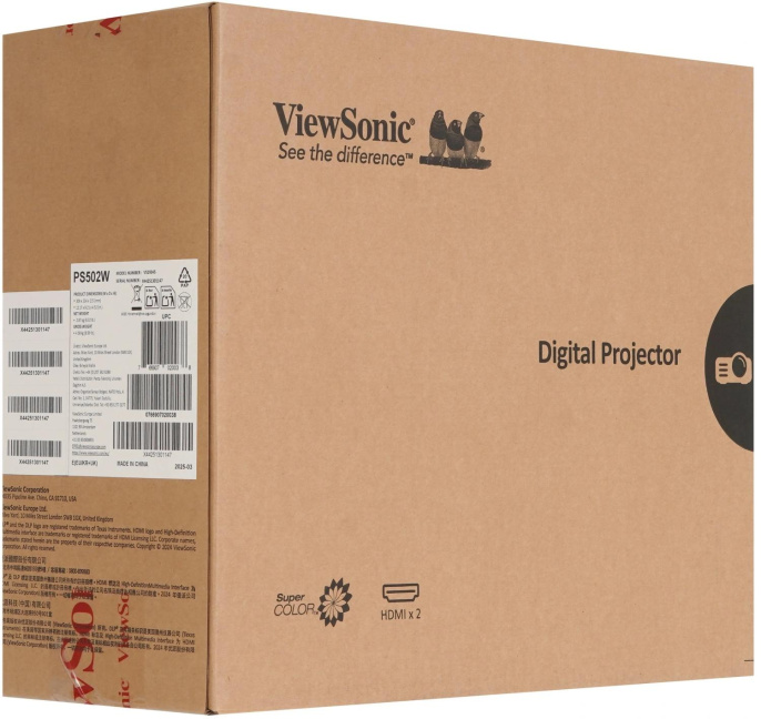 Проектор ViewSonic PS502W DLP 5000Lm ANSI 1280x800 15000:1 ресурс лампы:5000часов 1xUSB typeA 2xHDMI 2.87кг