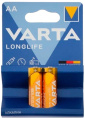 Батарея Varta Longlife LR6 Alkaline AA 2шт блистер 4106101412
