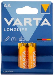 Батарея Varta Longlife LR6 Alkaline AA 2шт блистер 4106101412