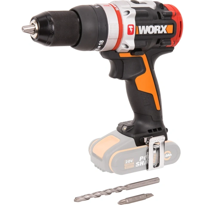 Аккумуляторная ударная дрель-шуруповерт WORX  20 В, 60 Нм, бесщеточная, без АКБ и ЗУ WX354.9