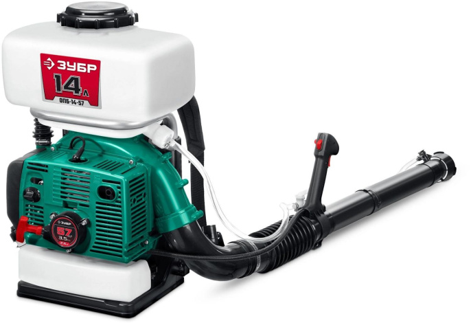 Опрыскиватель Зубр ОПБ-14-57, бензиновый, ранцевый, 14л, зеленый