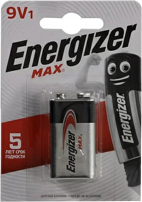 Батарея питания Energizer MAX 6LR61 9V щелочной (alkaline) типа "Крона"