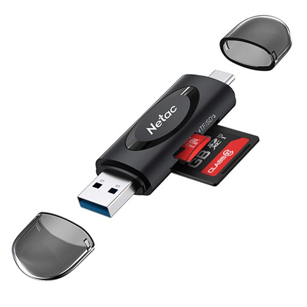 Картридер Netac WK14 WK14BKCN USB3.2 SD, SDHC, SDXC, microSD, microSDHC, microSDXC, USB Type-A/USB Type-С, Черный