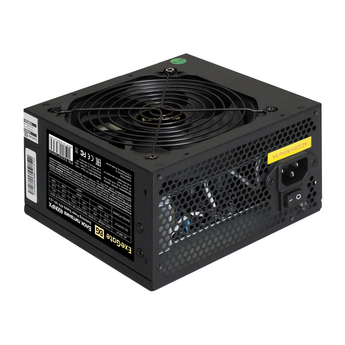 Блок питания 400W ExeGate 400NPX (ATX, 12cm silent fan, 24pin, (4+4)pin, PCI-E, 3xSATA, 2xIDE, black) EX224732RUS