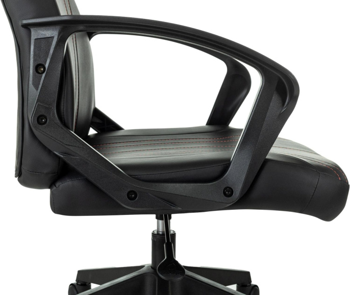 Кресло игровое Zombie 50 черный/красный эко.кожа крестов. пластик пластик черный