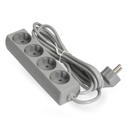Удлинитель ExeGate ECE-4-3G (4 евророзетки с заземлением, 3м, серый) EX285814RUS