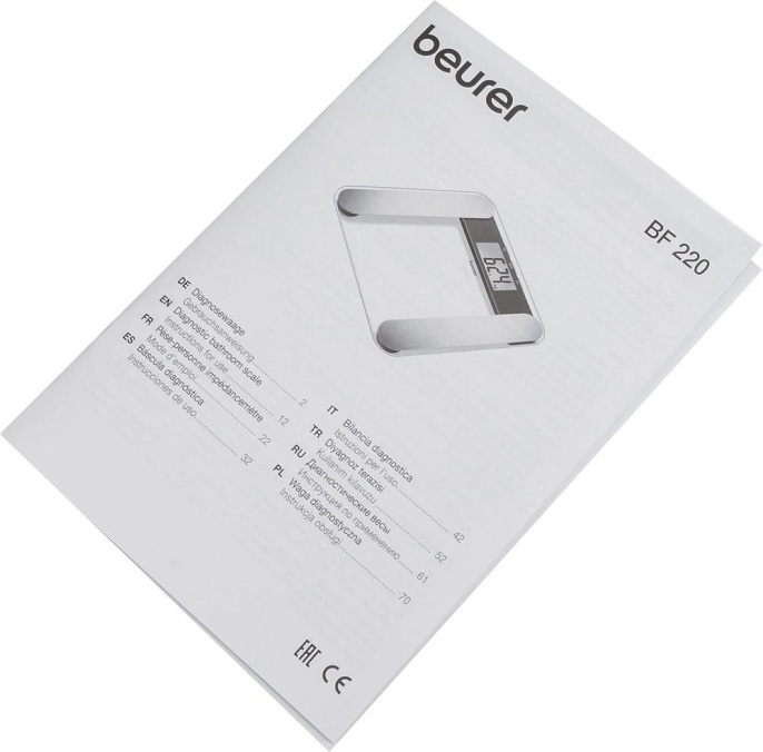 Весы напольные электронные Beurer BF220 макс.180кг прозрачный