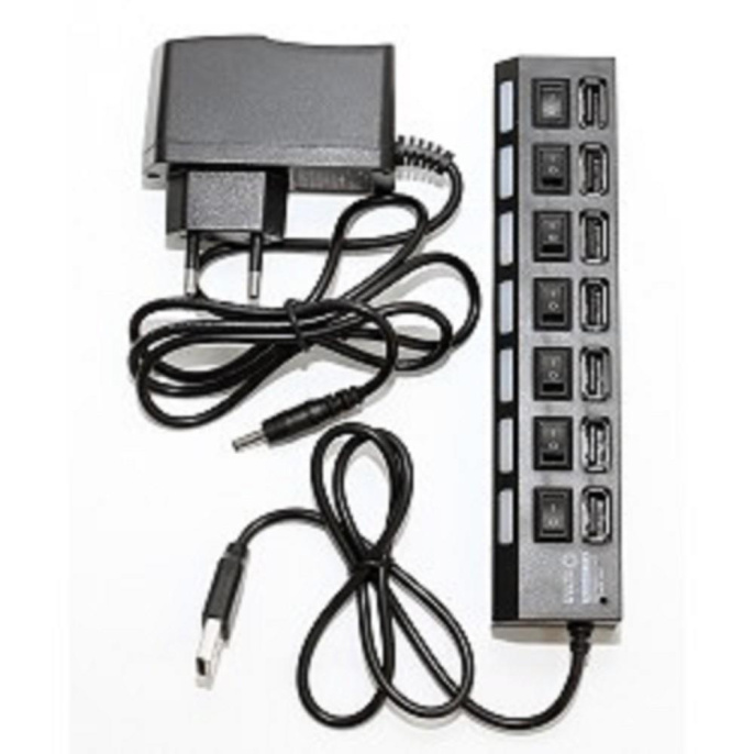 5bites HB27-203PBK Концентратор 7*USB2.0 / БП 5В-2А / 1M / BLACK