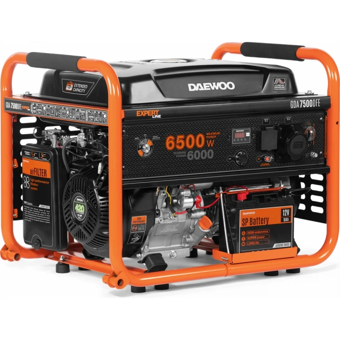 Двухтопливный генератор Daewoo Бензин + Газ GDA 7500 DFE