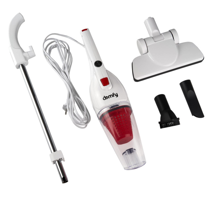 Ручной пылесос (handstick) DOMFY DSC-VC301, 1000Вт, белый/красный