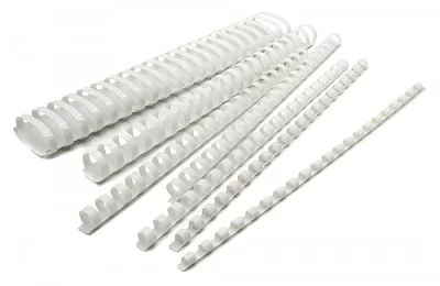 Пружины для переплета пластиковые Silwerhof d 12мм 56-80лист A4 белый (100шт) (1373587)