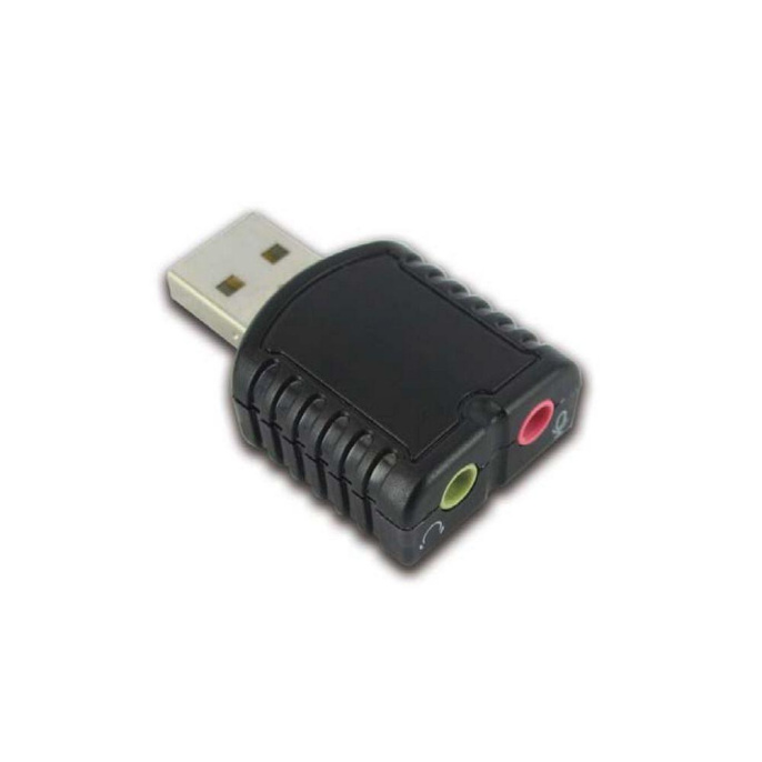 Контроллер Speed Dragon Звуковая карта FG-UAU02D-1AB-BU01 Tiny USB Stereo Sound Adapter 24bit 96kHz , SSS1700 black case, Bulk packing