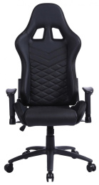 Кресло игровое Cactus CS-CHR-0099BL с RGB подсветкой, экокожа, до 120кг, регулируемые 2D подлокотники,  черный