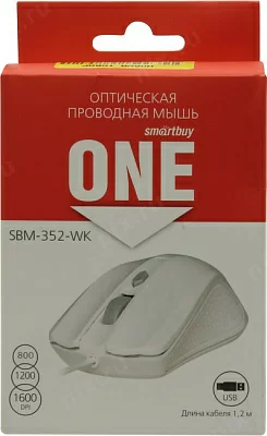 Манипулятор SmartBuy One Optical Mouse SBM-352-WK (RTL) USB 4btn+Roll