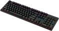 Клавиатура HAFF Synthblood (KBD-MK101) (механическая, проводная: USB, 108 клавиш, SNK switch (red), RGB- подсветка, LED Logo Screen, 1.6м плетеный кабель, цвет: черный/красный)