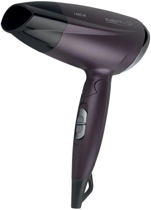 Фен Scarlett SC-HD70IT13, 1400Вт, фиолетовый и черный
