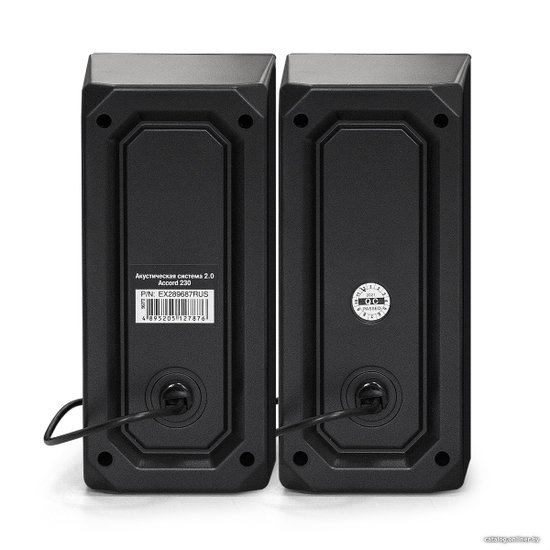 Акустическая система 2.0 ExeGate Accord 230 (питание USB,Bluetooth, 2х3Вт (6Вт RMS), 60-20000Гц, цвет черный, RGB подсветка, Color Box) EX289687RUS
