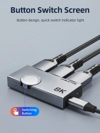 Переключатель CABLETIME CP34G (CT-HS8K2-AG) 2-в-1, 8K60Hz, HDMI 2.1, космический серый