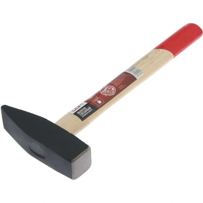 Слесарный молоток LOM квадратный боек, деревянная рукоятка, 400 г 1672072