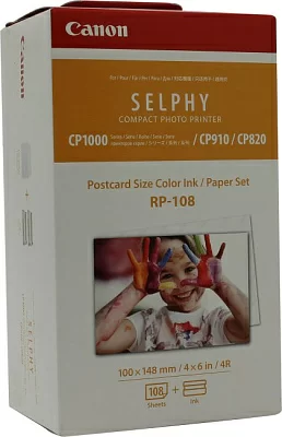 Комплект Canon RP-108 Color Ink / Paper Set (картридж+бумага 108л.100x148mm) для Selphy CP-820/910/1000