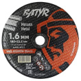 Отрезной диск Batyr T41-180x1.6x22.2 BCD18016M по металлу, диаметр: 180 мм, посадочный диаметр: 22.2 мм, назначение: сталь; чугун; арматура; профильная труба; нержавеющая сталь