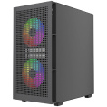 Powercase Корпус Mistral SM05 ARGB, Tempered Glass, 3x120mm ARGB PWM fans, чёрный, mATX CMMSM05B-A3