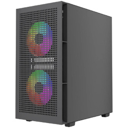 Powercase Корпус Mistral SM05 ARGB, Tempered Glass, 3x120mm ARGB PWM fans, чёрный, mATX CMMSM05B-A3