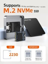 Корпус SSD-накопителя USB CABLETIME CB33G (CT-SSD04-AG) C-NVMe M.2 10 Гбит/с