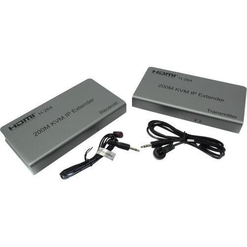 ORIENT VE052, HDMI KVM IP extender, HDMI+USB удлинитель до 200 м по витой паре Cat5e/6, HDMI 1.3, 1080p@60Hz, HDCP, исп.TCP/IP про-л, код-а H.264, битрейт 8Mbps пит. от вн. БП 5В/2А, 31069